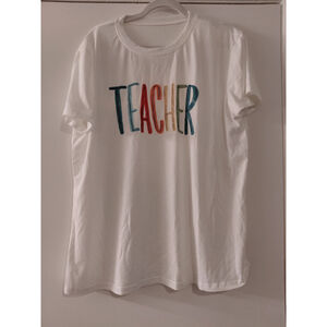 White Teacher TShirt Teacher Appreciation Gift for Women Multicolored Size XL